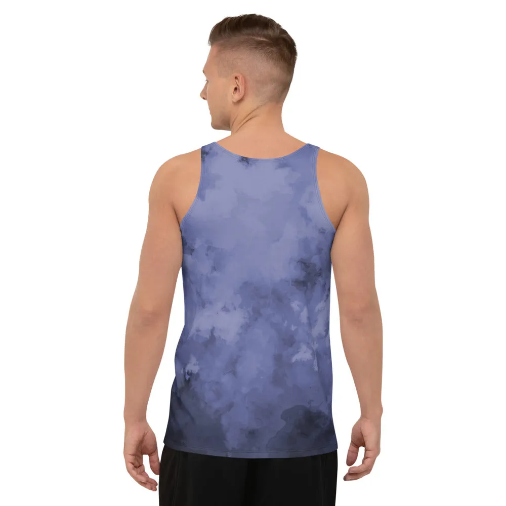 Purple Abstract Unisex Tank Top, Abstract Men's or Women's Designer Tank Tops-Made in USA/EU/MX