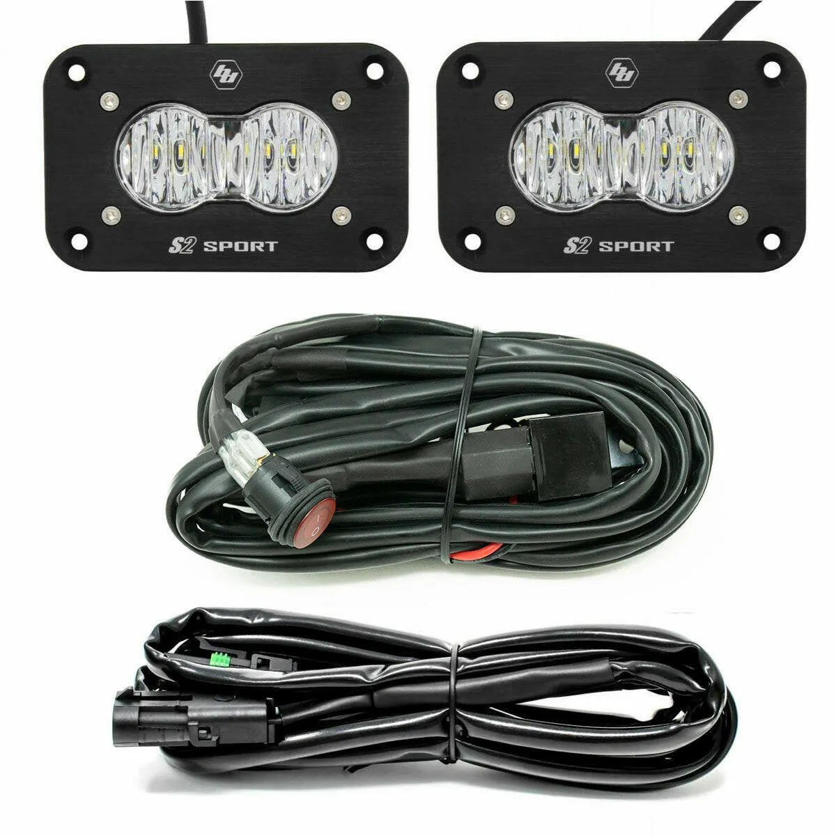 S2 Sport Black Flush Mount LED Light Pod Reverse Kit - Universal