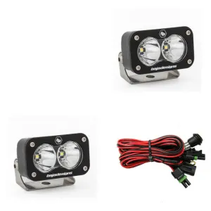 S2 Sport Black LED Auxiliary Light Pod Pair - Universal