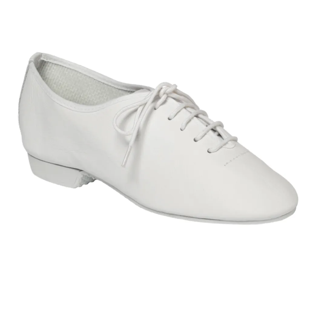 SALE -  WHITE LEATHER FULL RUBBER SOLE JAZZ SHOES - SIZE ADULT 9