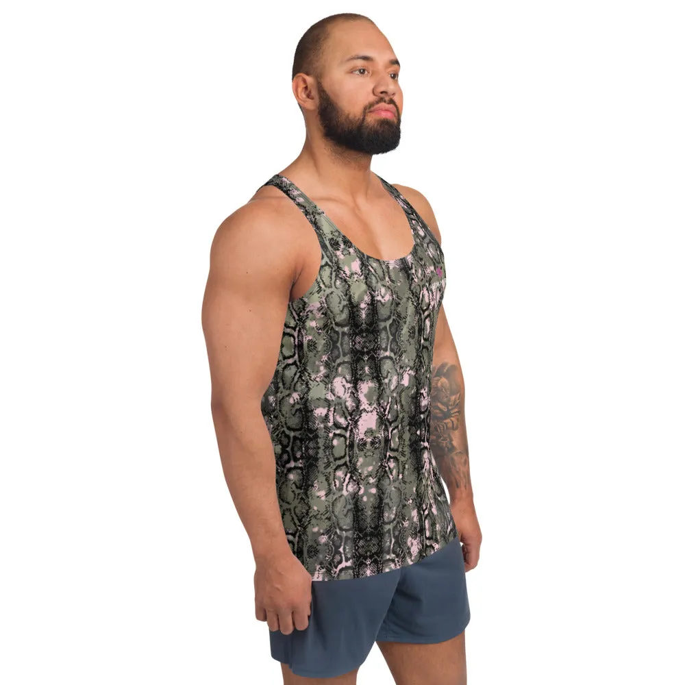 Snake Skin Print Unisex Tank Top, Best Snake Python Printed Men's Comfy Tanks - Made in USA/EU