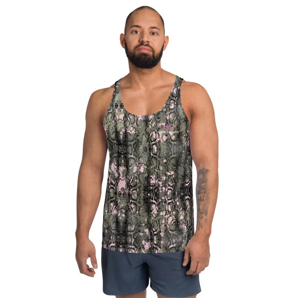 Snake Skin Print Unisex Tank Top, Best Snake Python Printed Men's Comfy Tanks - Made in USA/EU