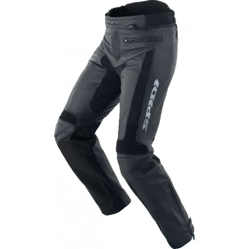 Spidi Teker Motorcycle Leather Trouser Pants Black - Regular Leg