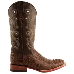 Stampede Crocodile Embroidered Square Toe Cowboy Boots