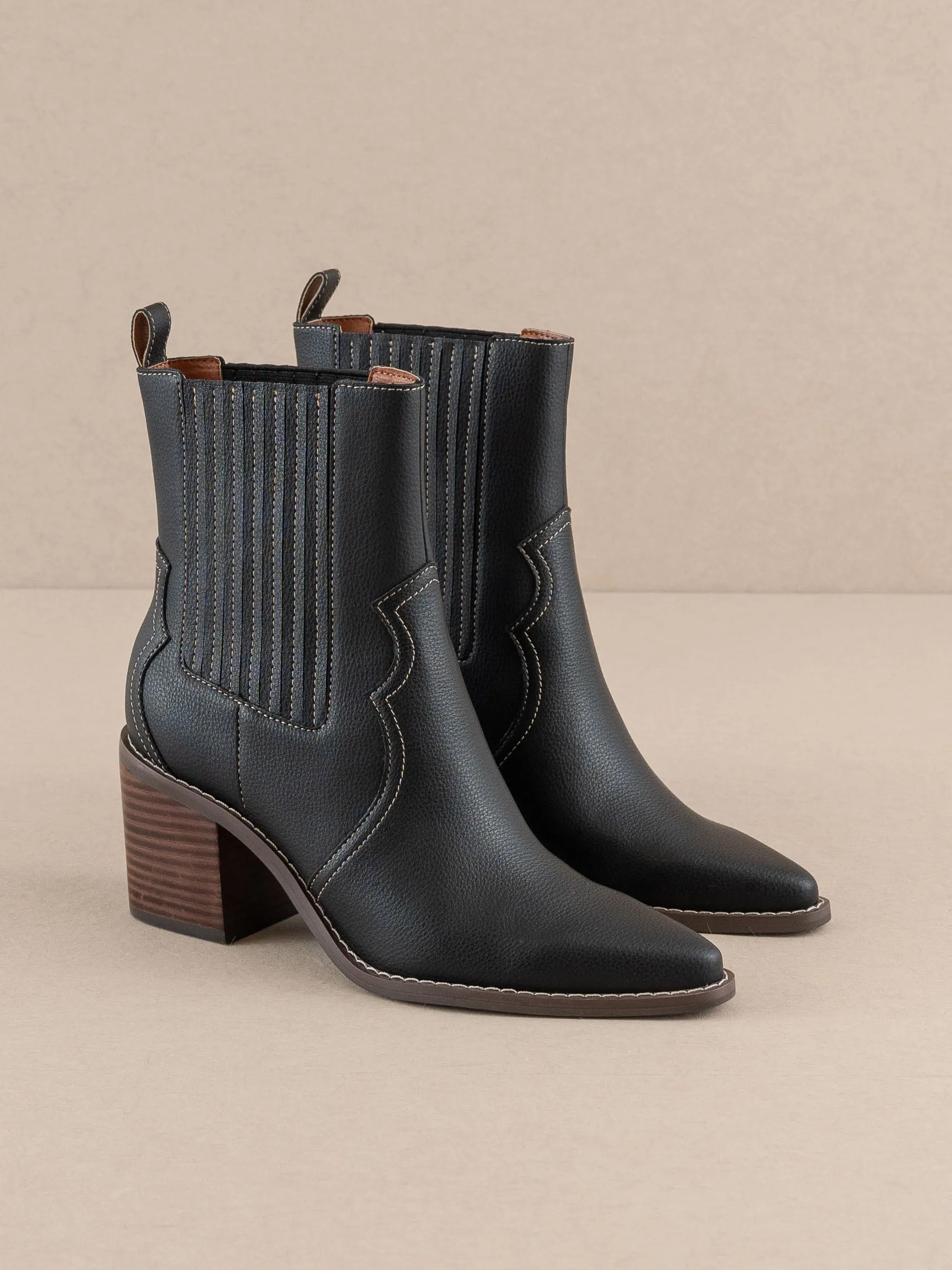 The Addison | Black Perfectly Paneled Western Boot