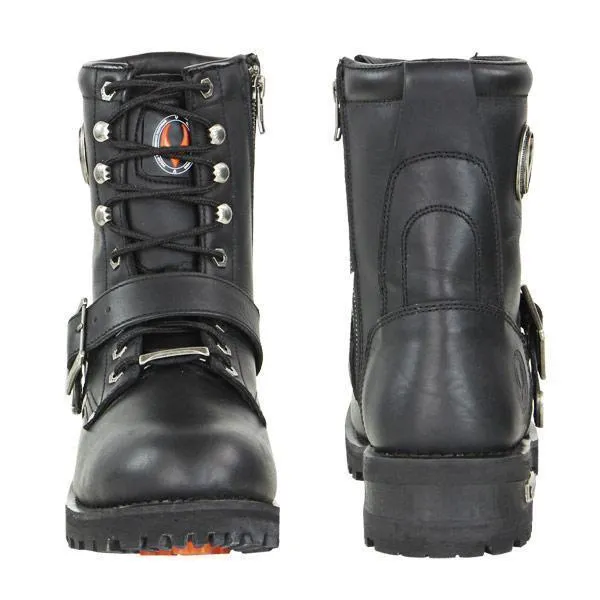 Vulcan V117 Men's Rage Black LaceUp Motorcycle Riding Leather Boots