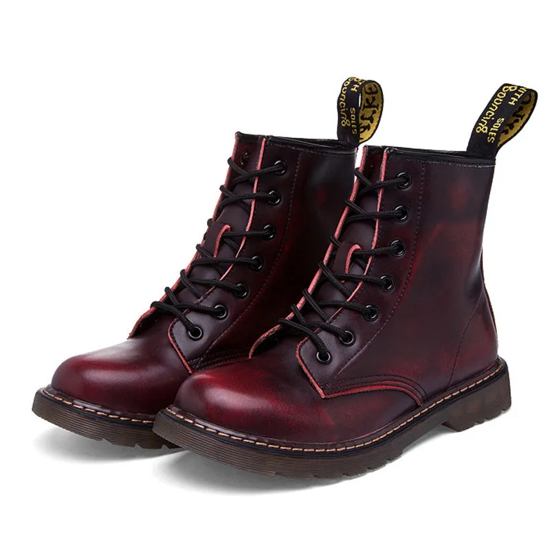 Women Boots Doc Martins  British Dr Martins Vintage Classic Genuine Martin Boots Female Thick Heel Motorcycle Women's Shoes