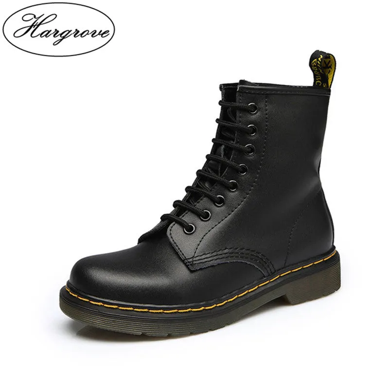 Women Boots Doc Martins  British Dr Martins Vintage Classic Genuine Martin Boots Female Thick Heel Motorcycle Women's Shoes