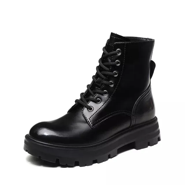 Women Boots Split Leather Shoes Motorcycle Boots Female Autumn Winter